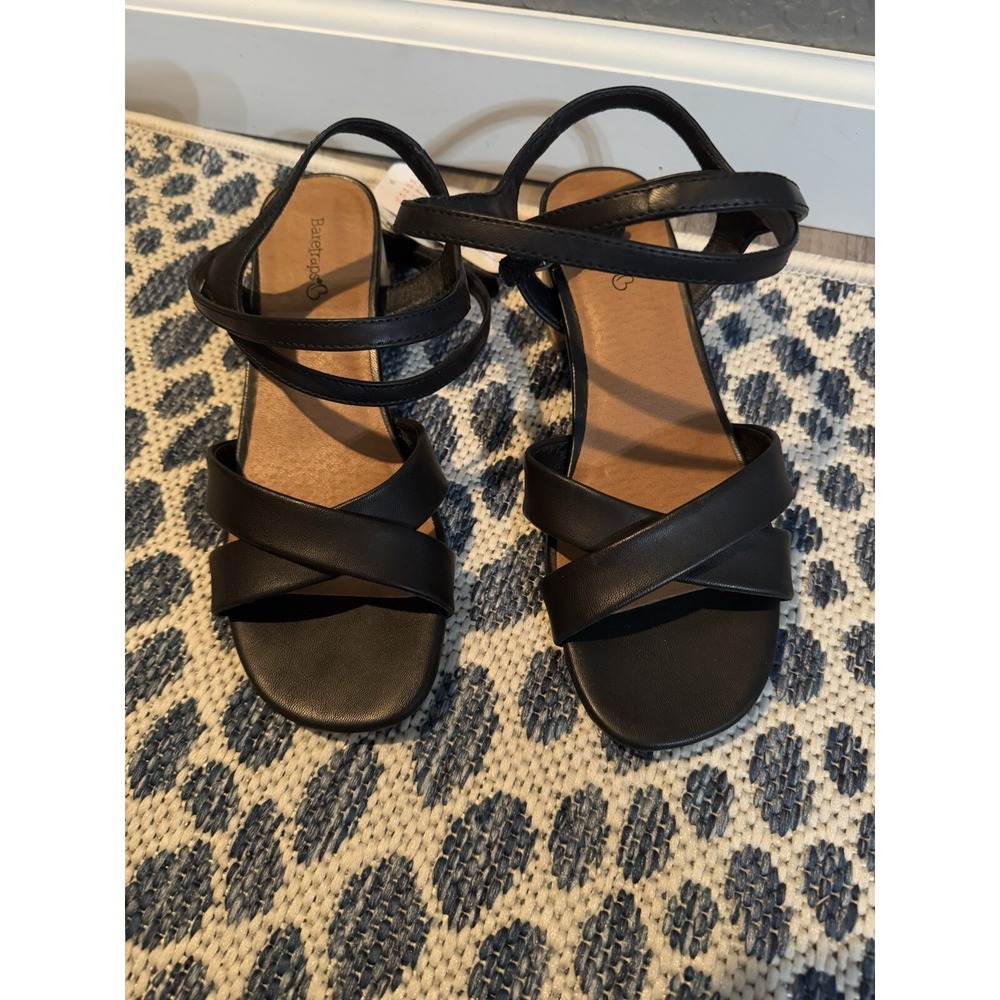 Baretraps Vivian Block Heel Sandals Black 7 New With Tags